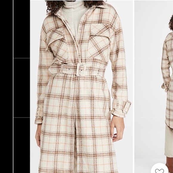 ▪️Line & Dot Flannel Trench NWOT - Picture 3 of 4